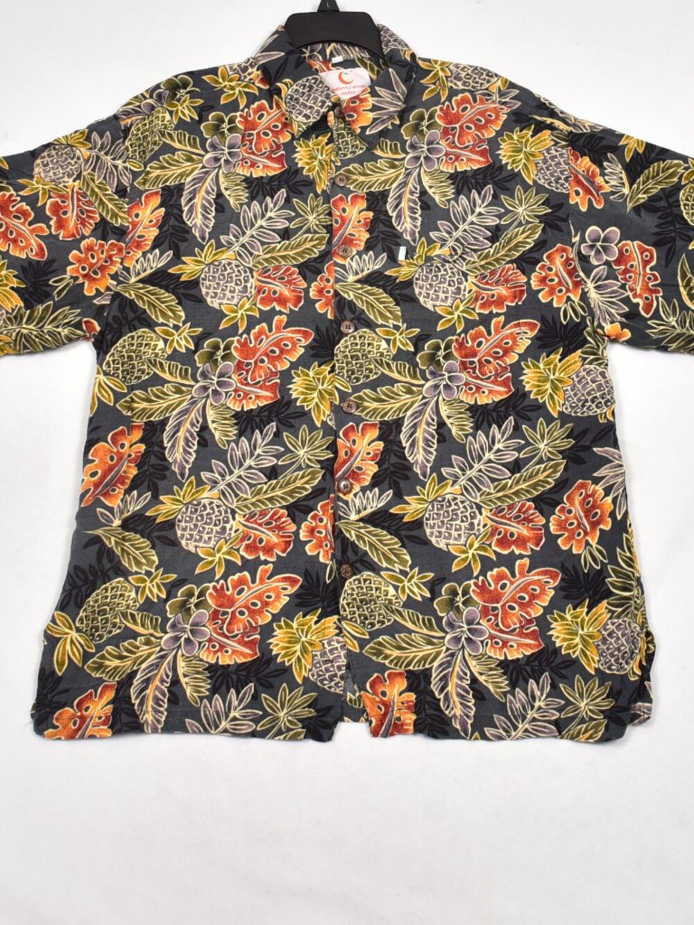 Pineapple Moon Hawaiian Shirt Mens 2XL  Multicolor Rayon